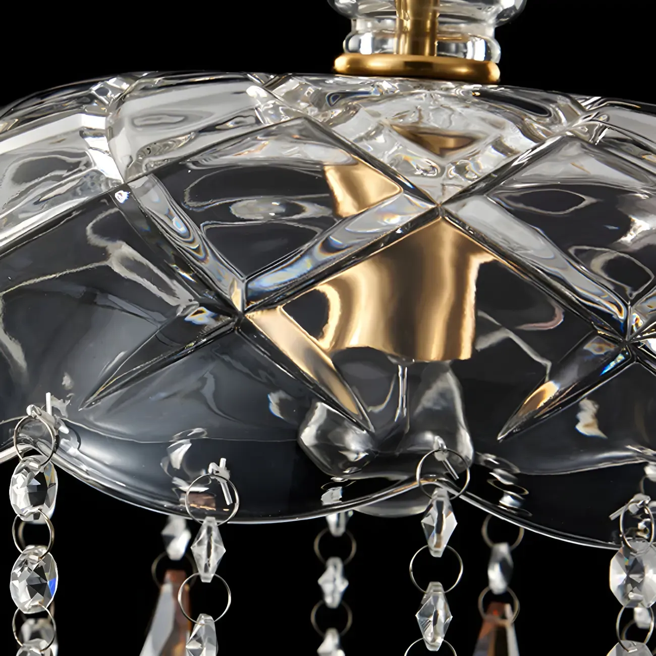 Luxury Dome Clear Crystal Pendant Light Adjustable Height Image - 14