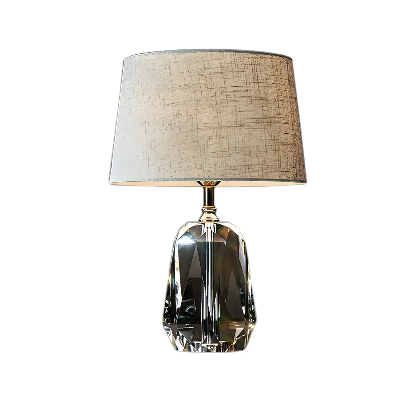 Luxury Crystal Base LED Fabric Table Lamp for Residential Use Image - 7