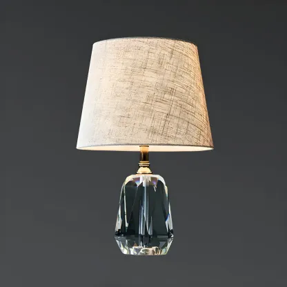 Luxury Crystal Base LED Fabric Table Lamp for Residential Use Image - 8