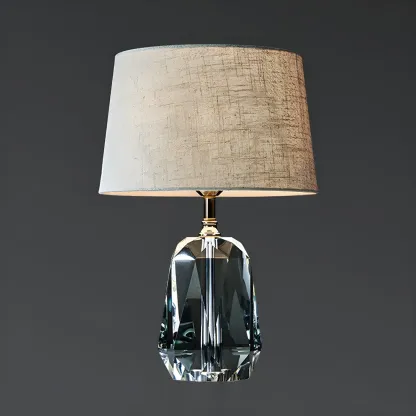 Luxury Crystal Base LED Fabric Table Lamp for Residential Use Image - 9