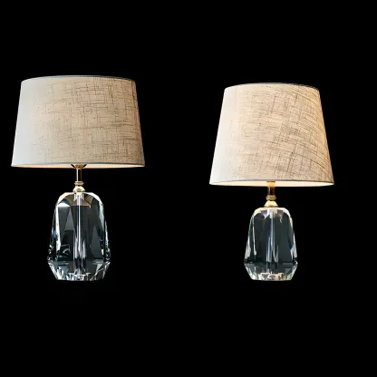 Luxury Crystal Base LED Fabric Table Lamp for Residential Use Image - 10