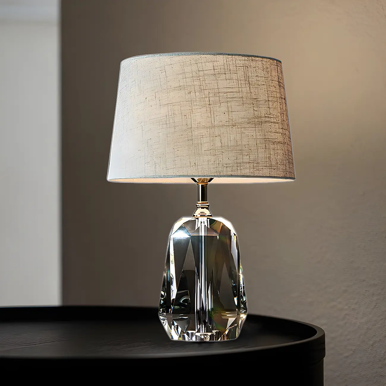 Luxury Crystal Base LED Fabric Table Lamp for Residential Use Image - 3 | homeyfad