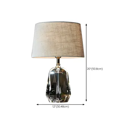 Luxury Crystal Base LED Fabric Table Lamp for Residential Use #size