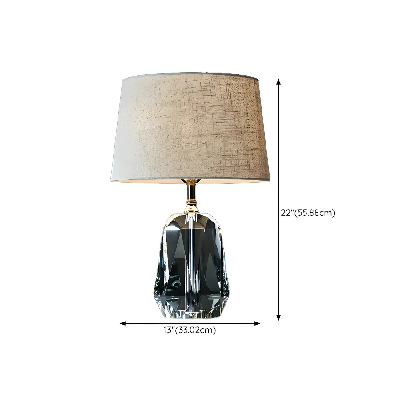 Luxury Crystal Base LED Fabric Table Lamp for Residential Use Image - 14