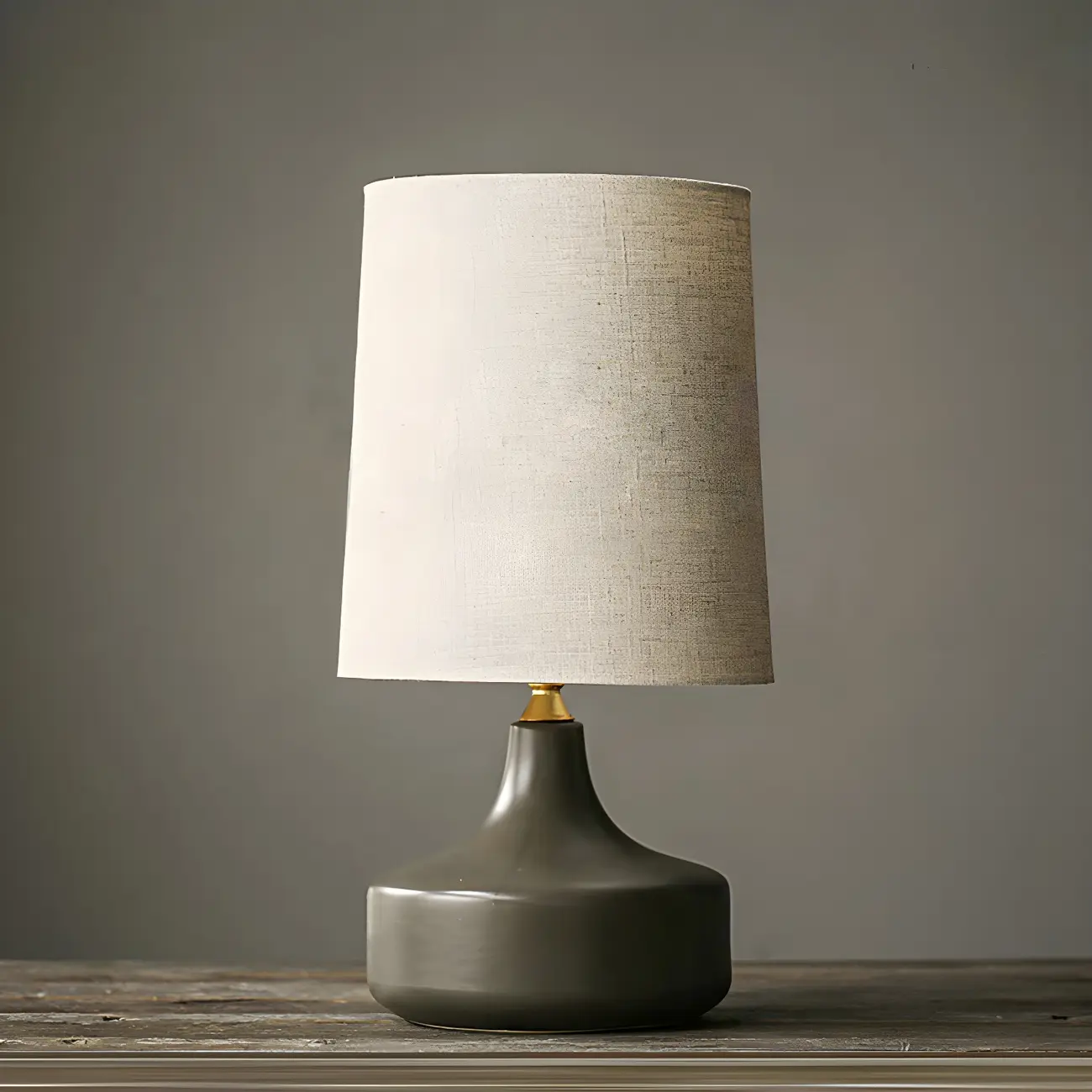Modern Ceramic Barrel Bedside Table Lamp with Linen Shade Image - 10 | homeyfad
