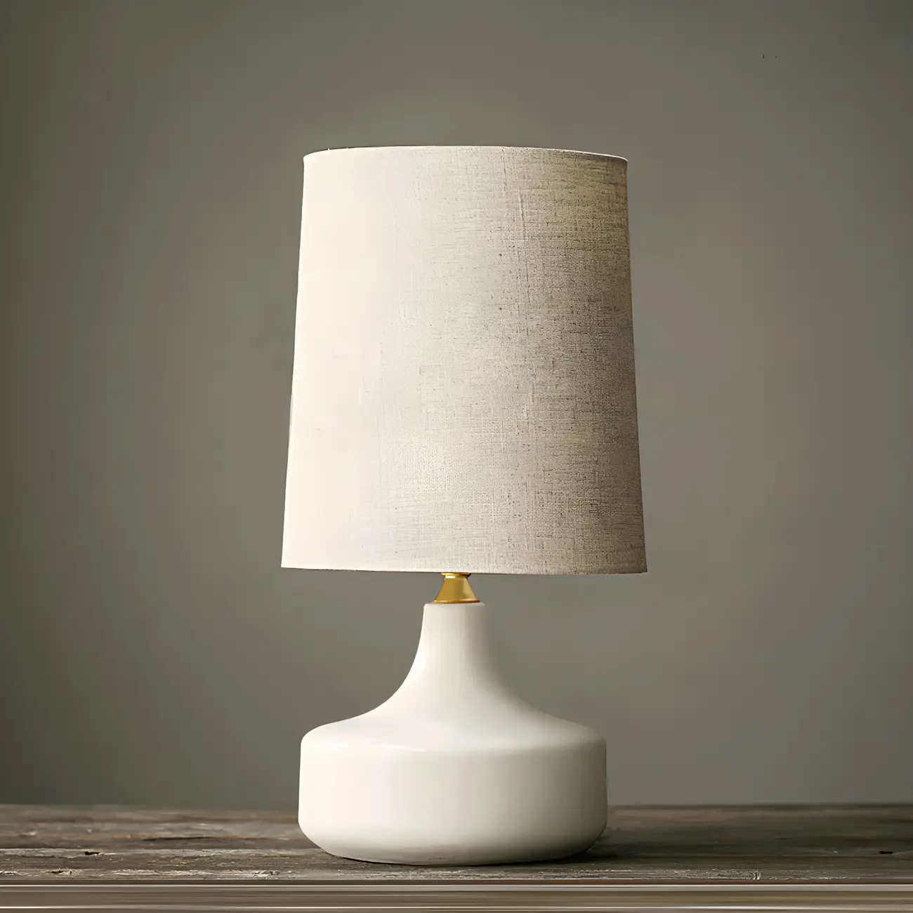 Modern Ceramic Barrel Bedside Table Lamp with Linen Shade Image - 11 | homeyfad