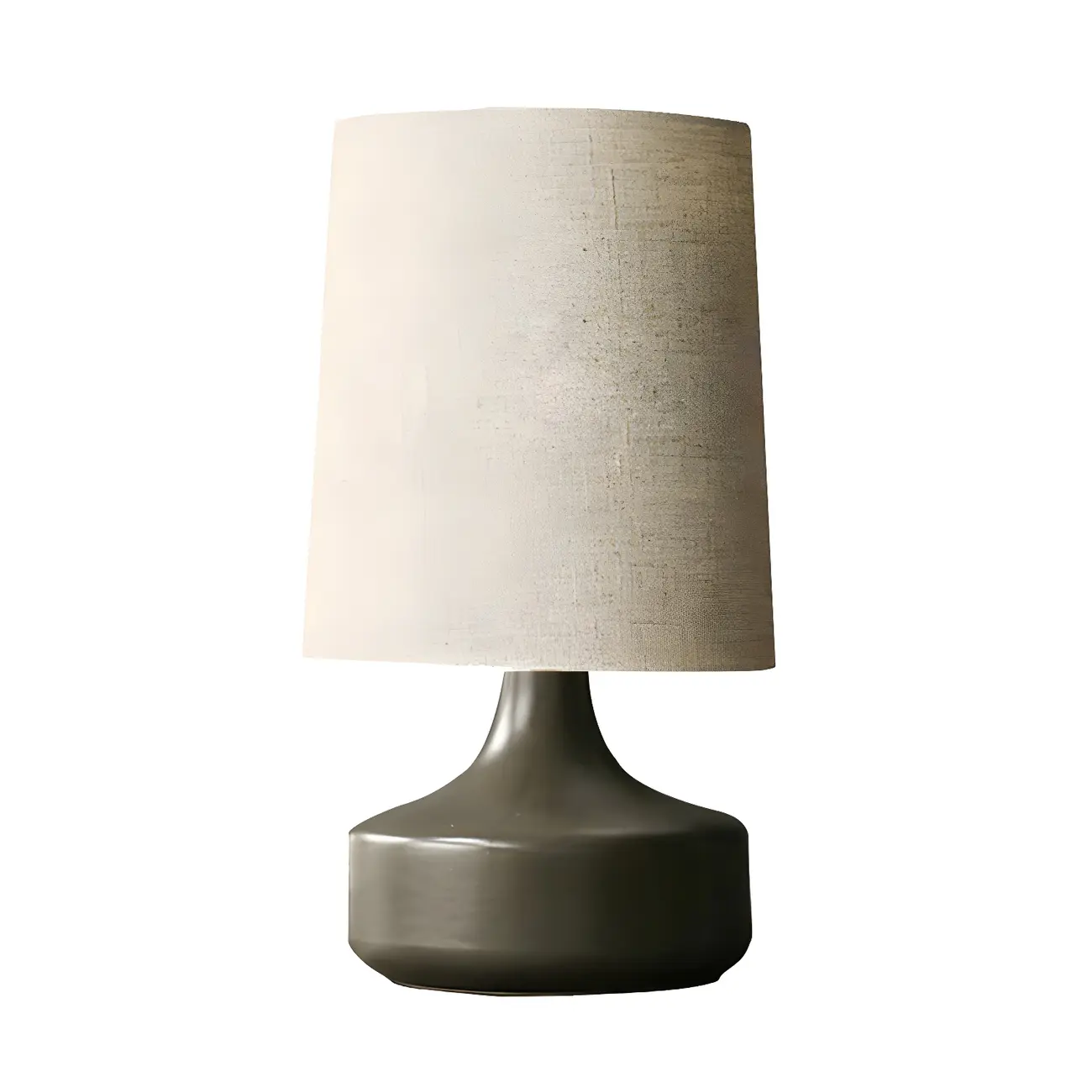 Modern Ceramic Barrel Bedside Table Lamp with Linen Shade Image - 13 | homeyfad