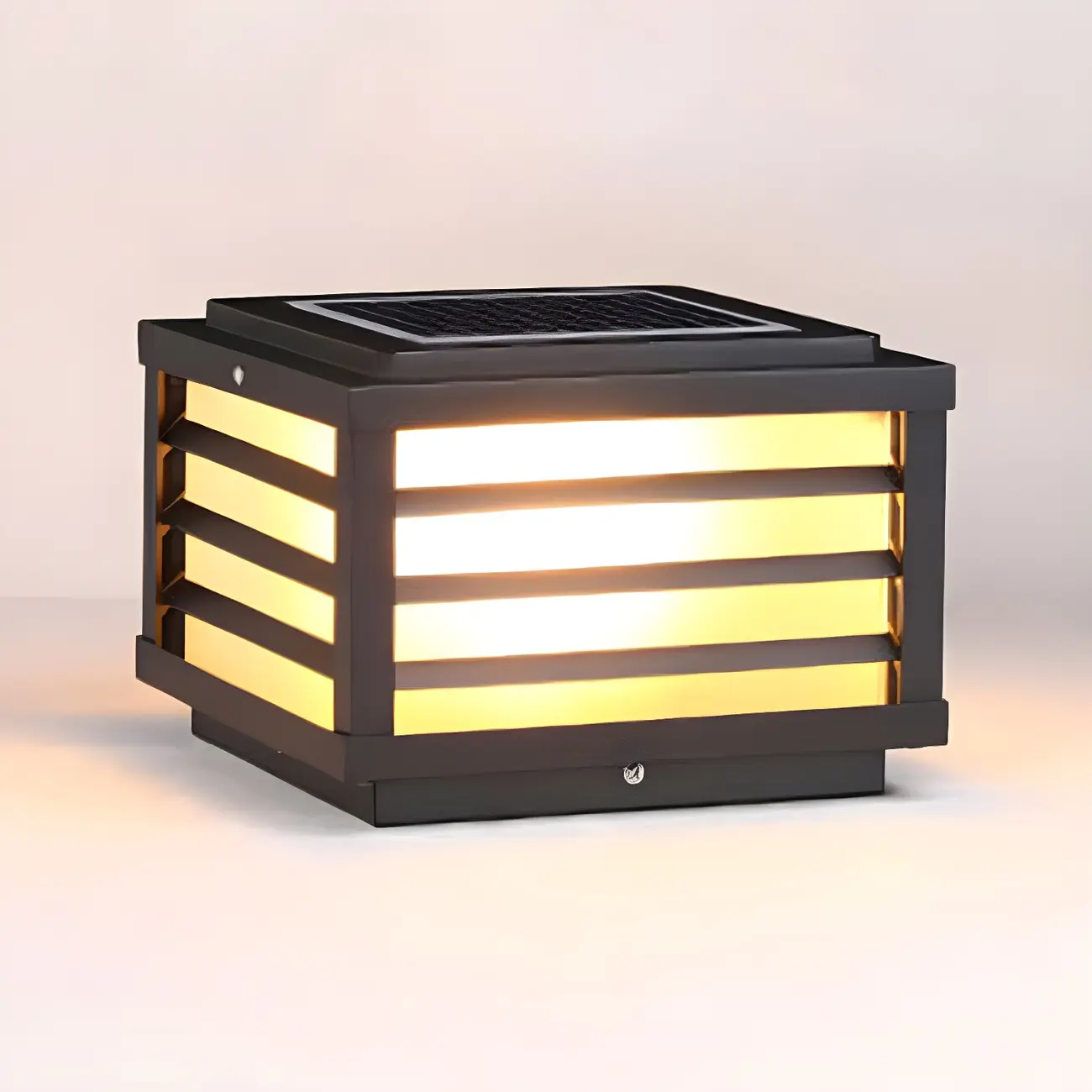 Outdoor Rectangle Solar LED Post Light in All Weather Image - 6 | homeyfad