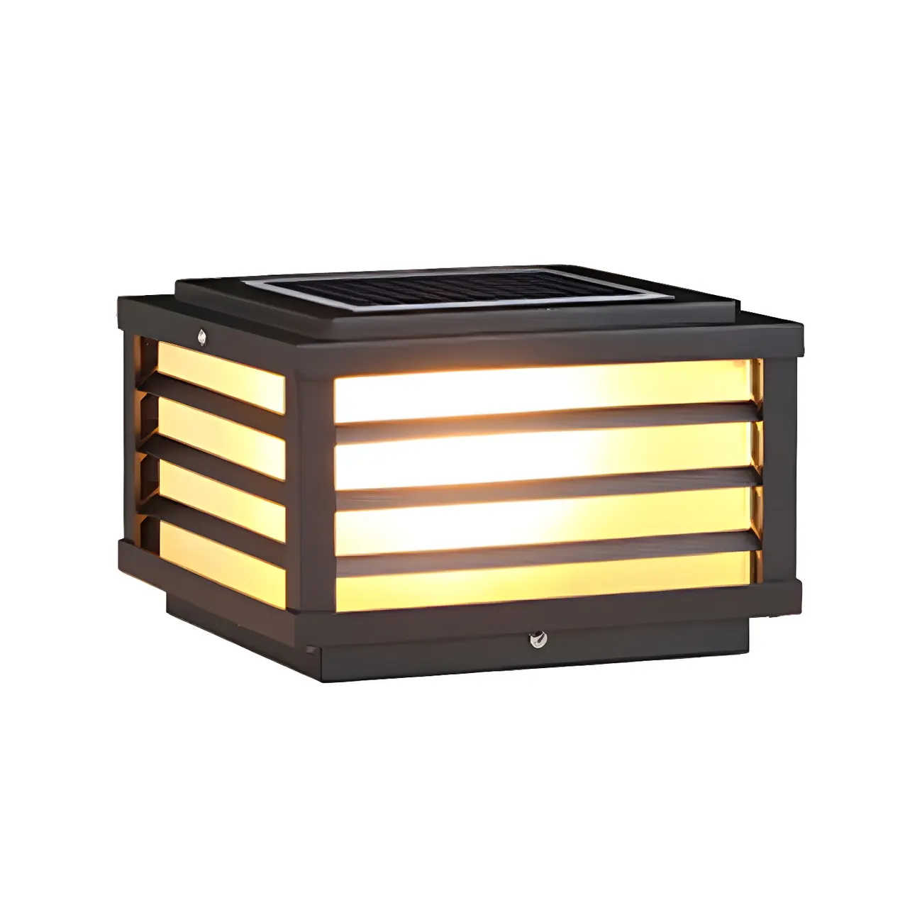 Outdoor Rectangle Solar LED Post Light in All Weather Image - 8 | homeyfad