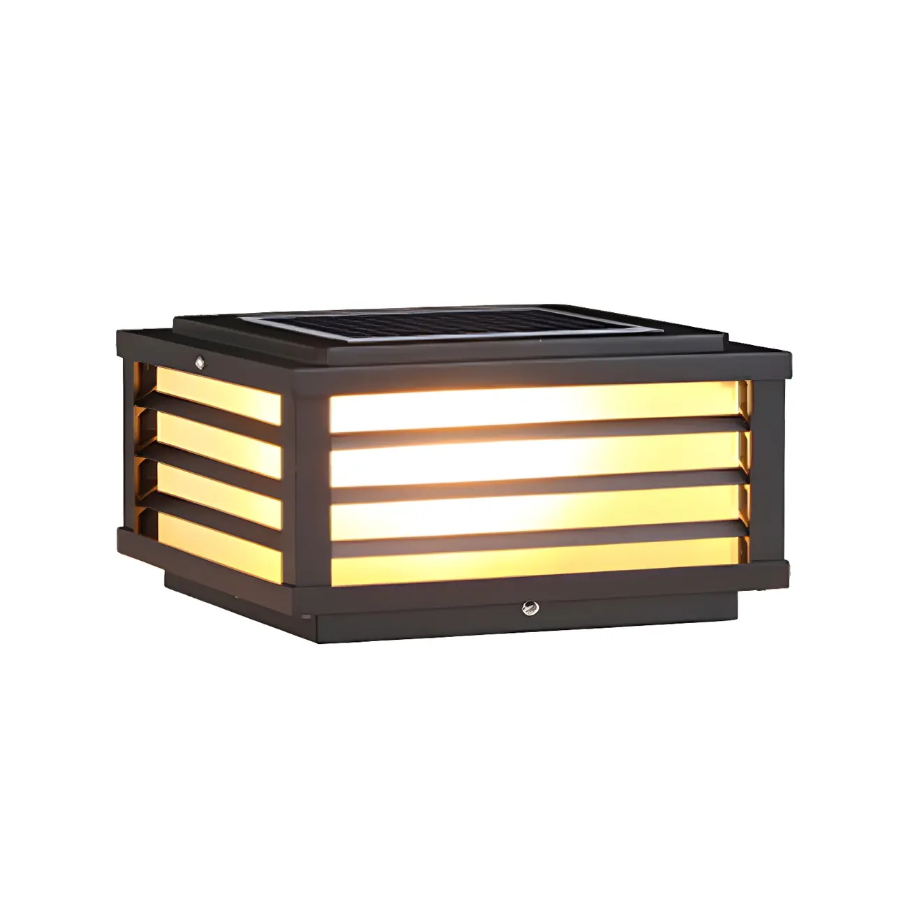 Outdoor Rectangle Solar LED Post Light in All Weather Image - 9 | homeyfad