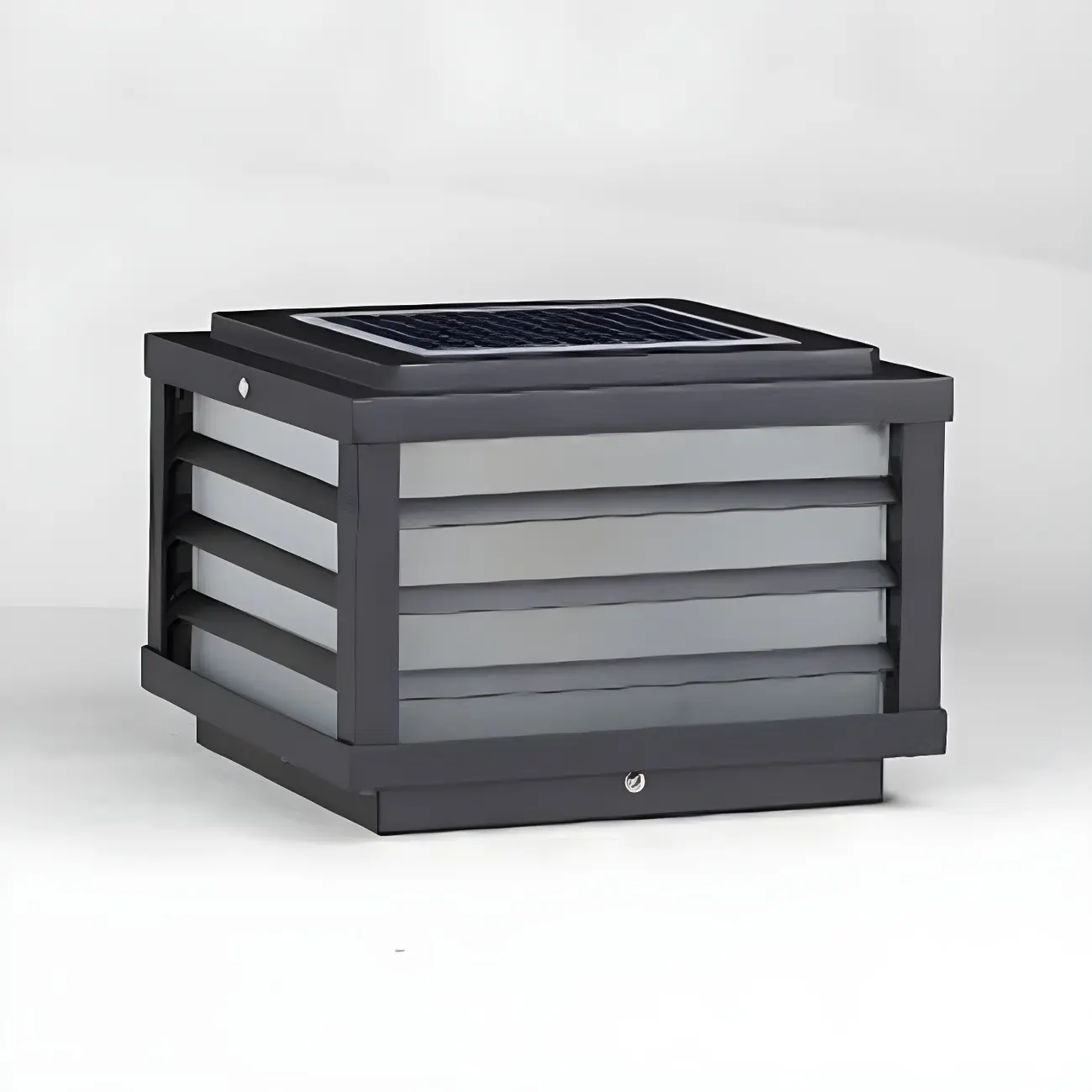 Outdoor Rectangle Solar LED Post Light in All Weather Image - 10 | homeyfad