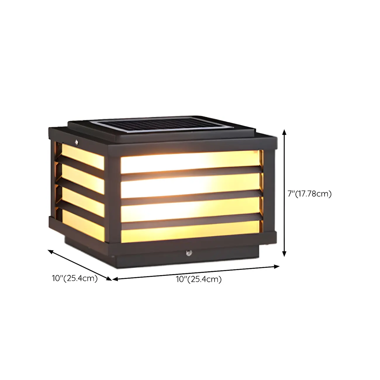 Outdoor Rectangle Solar LED Post Light in All Weather #size | homeyfad