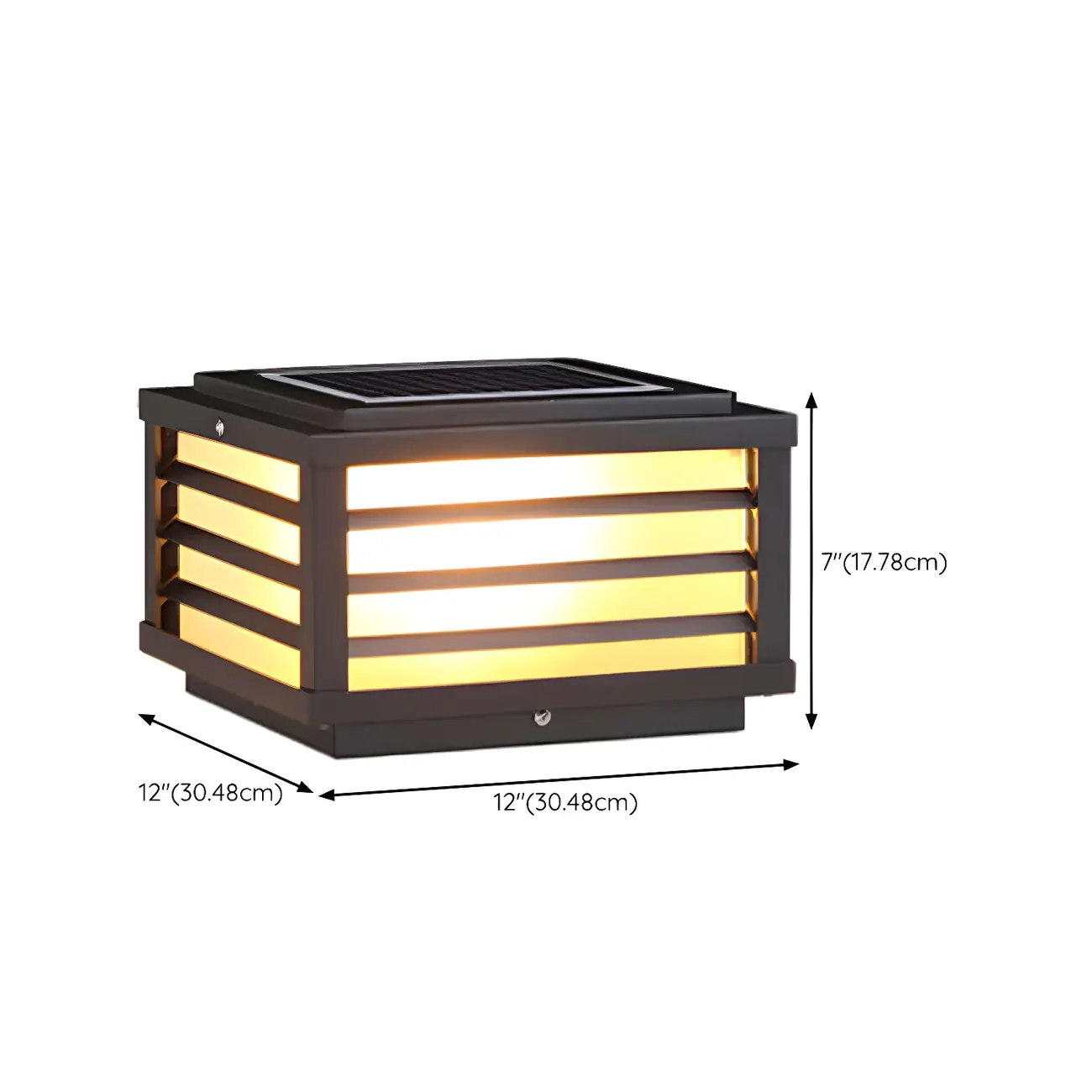 Outdoor Rectangle Solar LED Post Light in All Weather Image - 14 | homeyfad