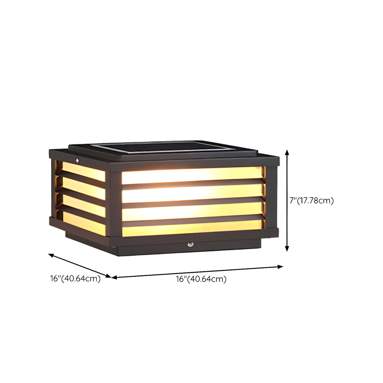 Outdoor Rectangle Solar LED Post Light in All Weather Image - 15 | homeyfad