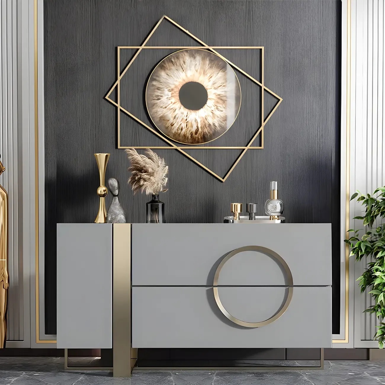Glam White Wooden Combo Dresser with Storage for Bedroom Image - 3