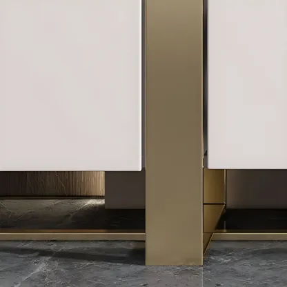 Glam White Wooden Combo Dresser with Storage for Bedroom Image - 9
