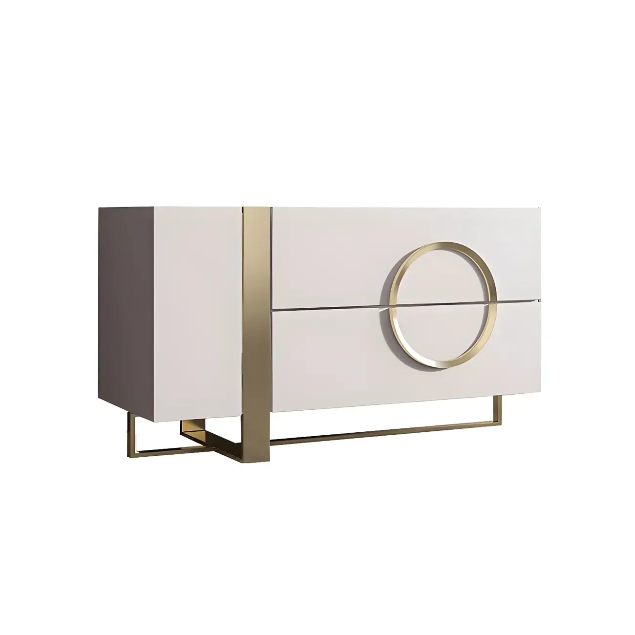 Glam White Wooden Combo Dresser with Storage for Bedroom Image - 12