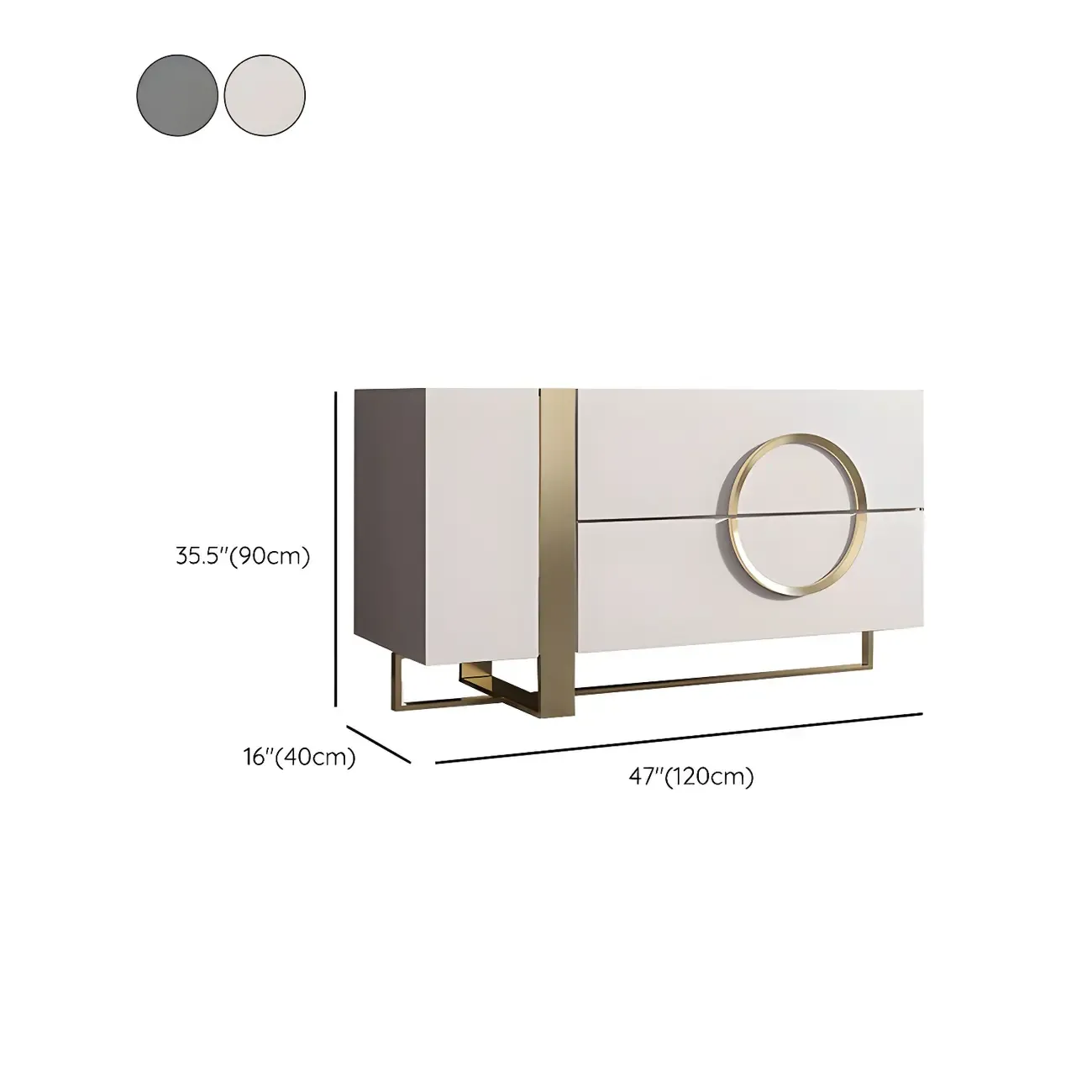 Glam White Wooden Combo Dresser with Storage for Bedroom #size