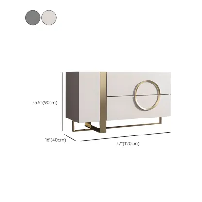 Glam White Wooden Combo Dresser with Storage for Bedroom #size
