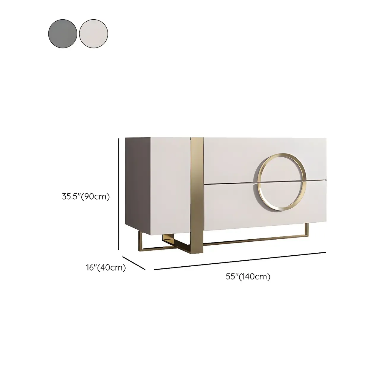 Glam White Wooden Combo Dresser with Storage for Bedroom Image - 14