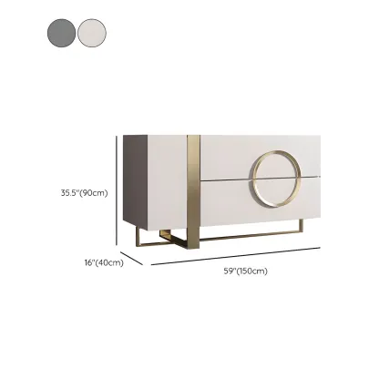 Glam White Wooden Combo Dresser with Storage for Bedroom Image - 15