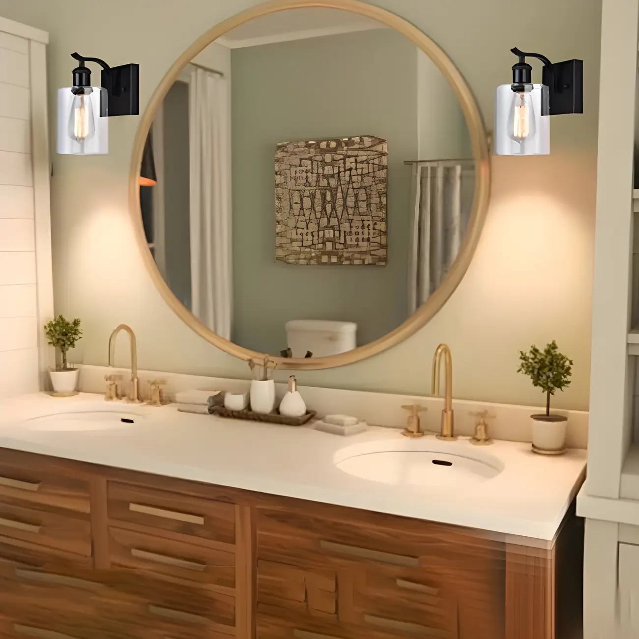 Cylinder Industrial Vanity Light for Bathroom Decor Image - 2 | homeyfad