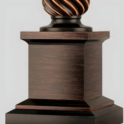 Traditional Brown Resin LED Table Lamp for Bedside Lighting Image - 8