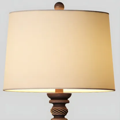 Traditional Brown Resin LED Table Lamp for Bedside Lighting Image - 9