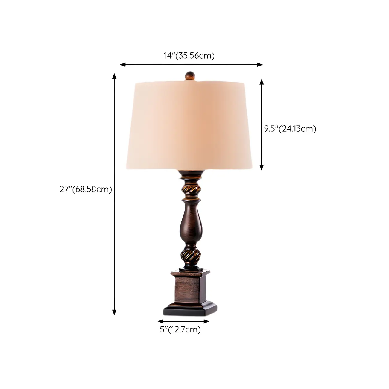 Traditional Brown Resin LED Table Lamp for Bedside Lighting Image - 11 | homeyfad