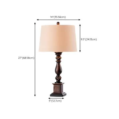 Traditional Brown Resin LED Table Lamp for Bedside Lighting Image - 11