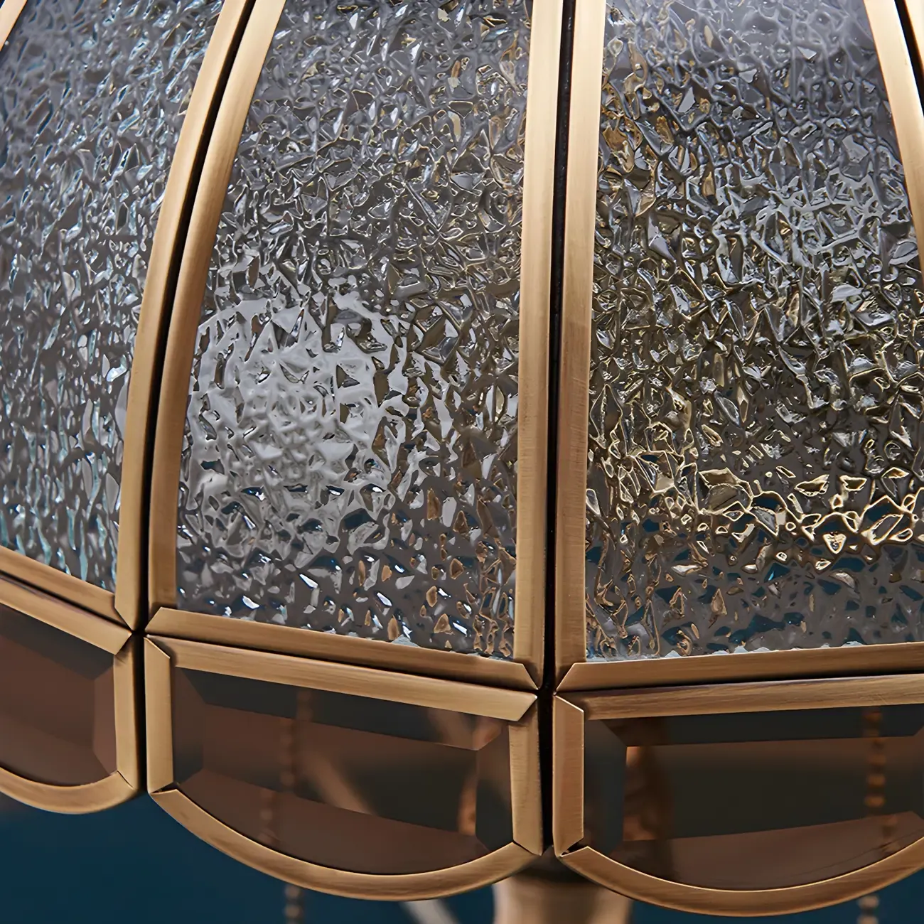 Vintage Luxury Dome Shape Table Lamp Brass and Glass Image - 10