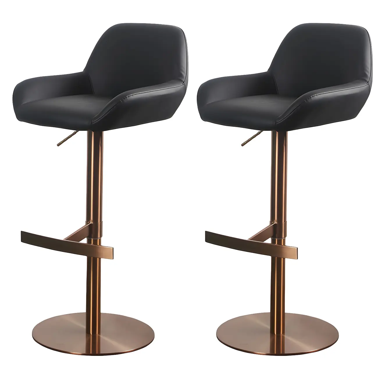 Glossy Metal Bucket Swivel Adjustable Bar Stools Image - 31 | homeyfad
