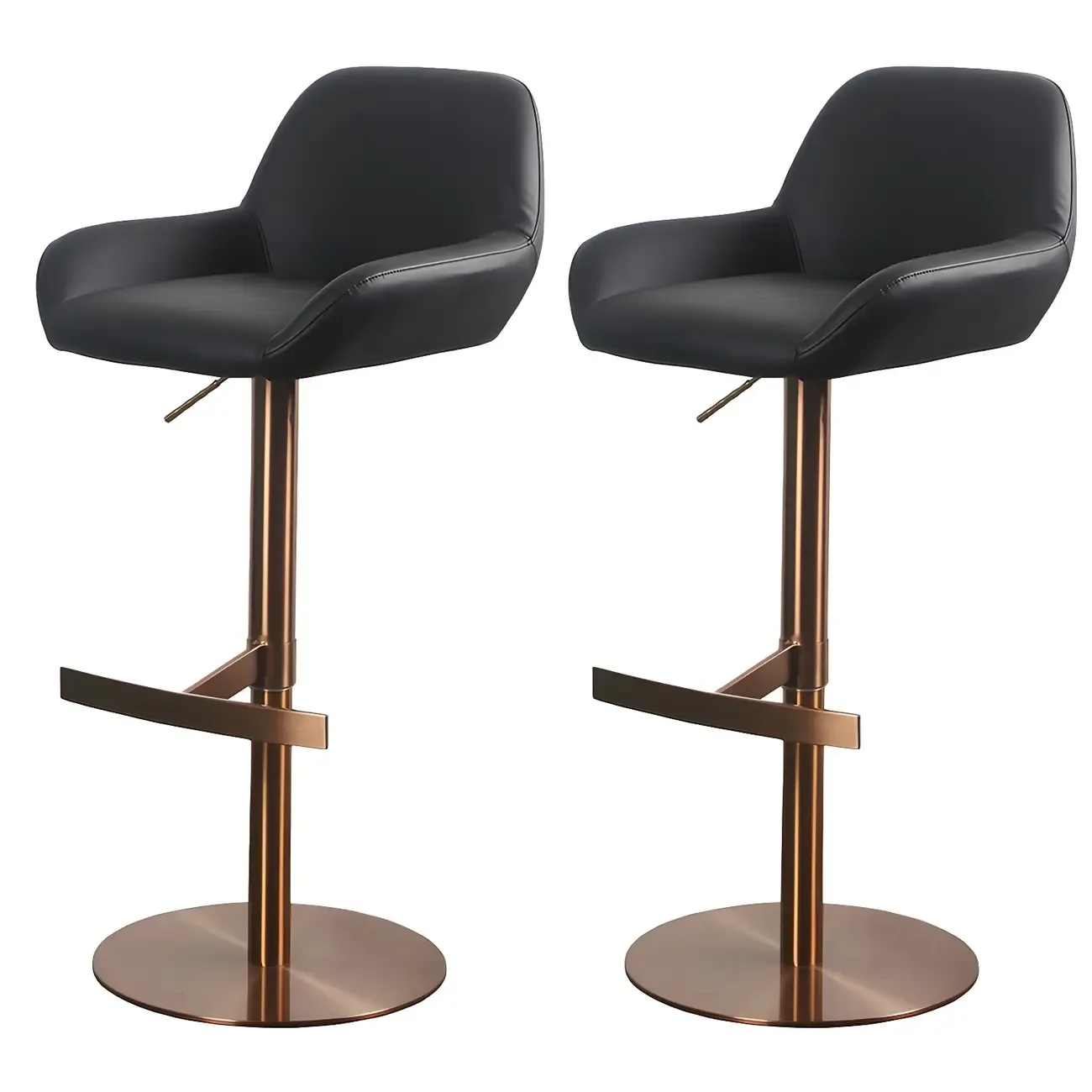 Glossy Metal Bucket Swivel Adjustable Bar Stools Image - 31