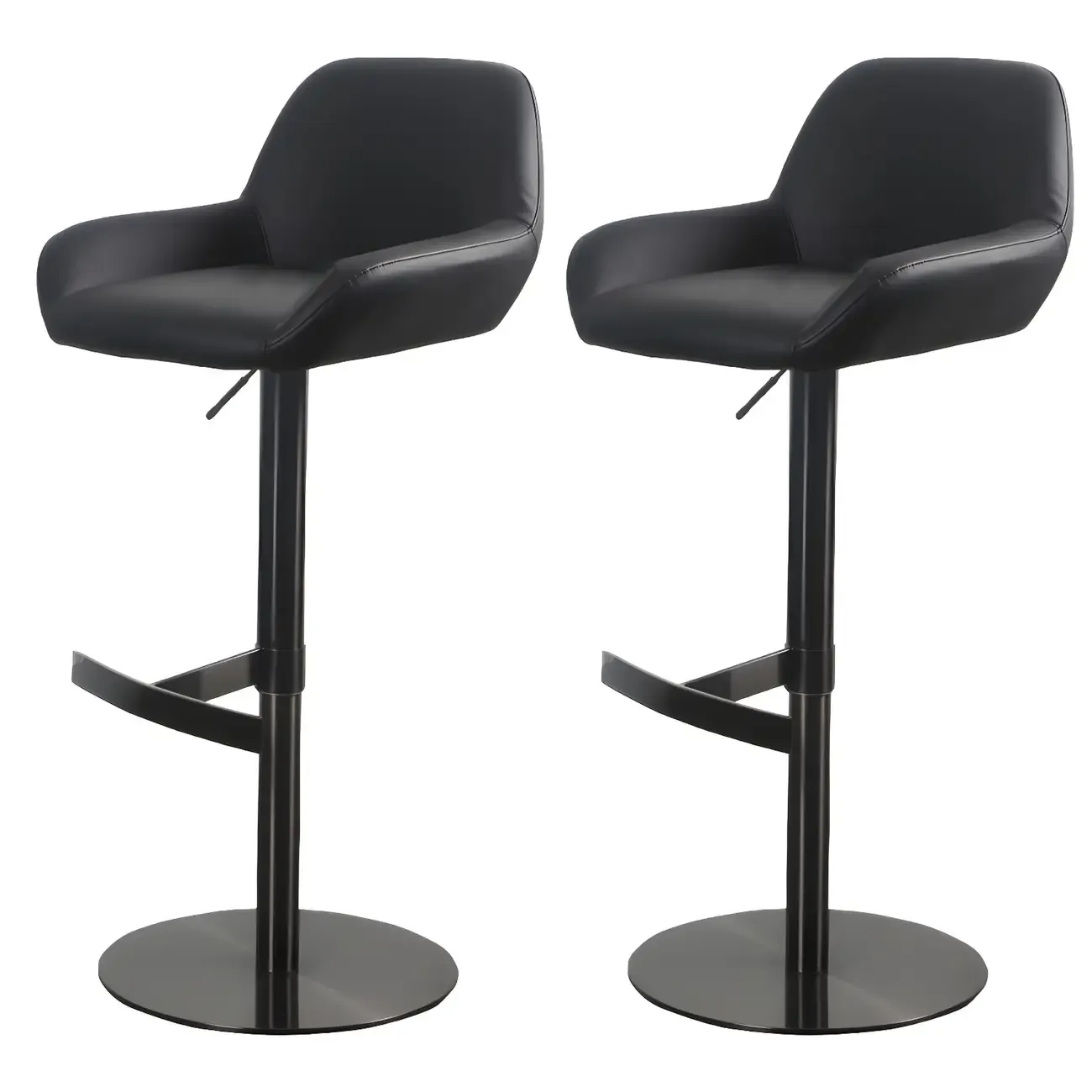 Glossy Metal Bucket Swivel Adjustable Bar Stools Image - 33