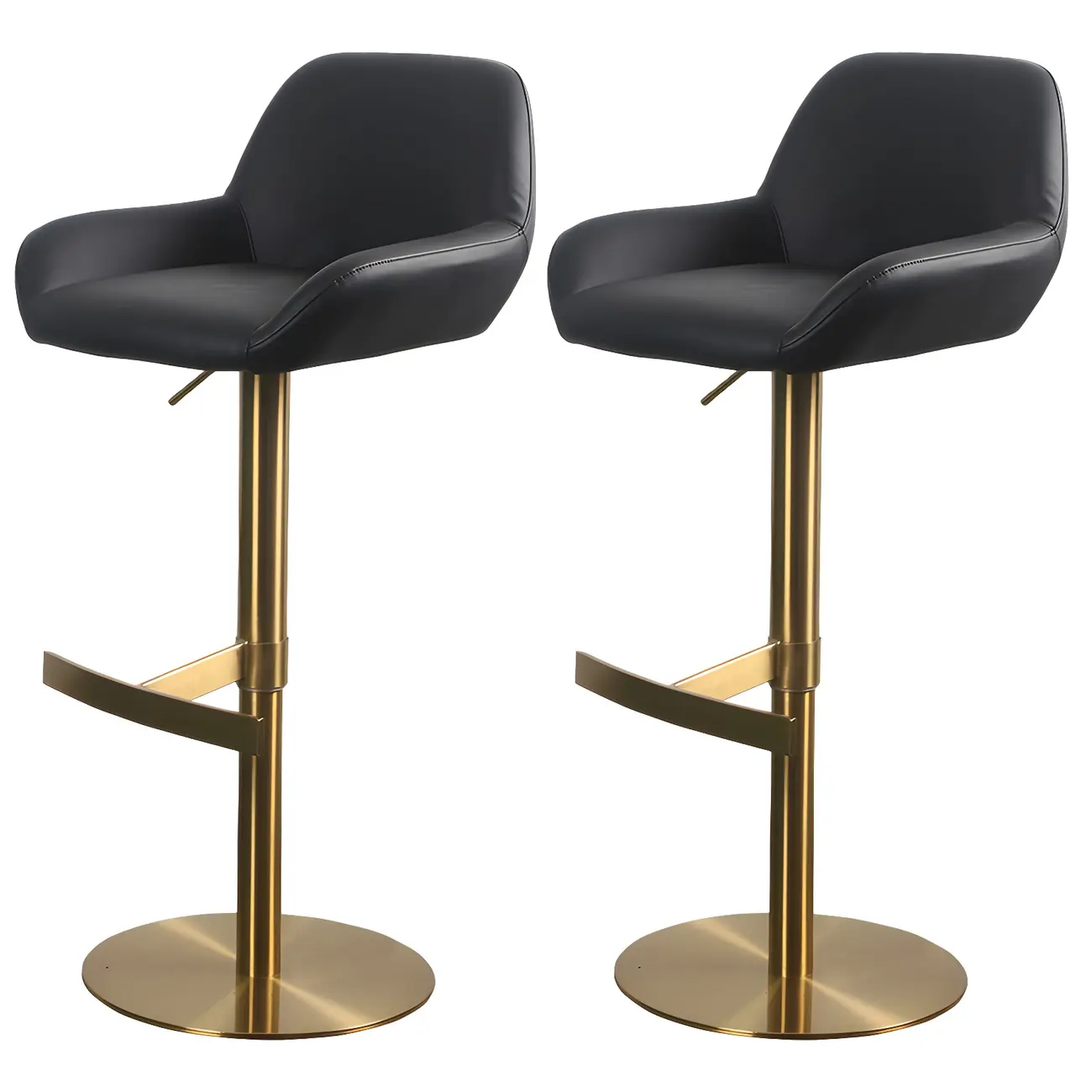 Glossy Metal Bucket Swivel Adjustable Bar Stools Image - 34 | homeyfad