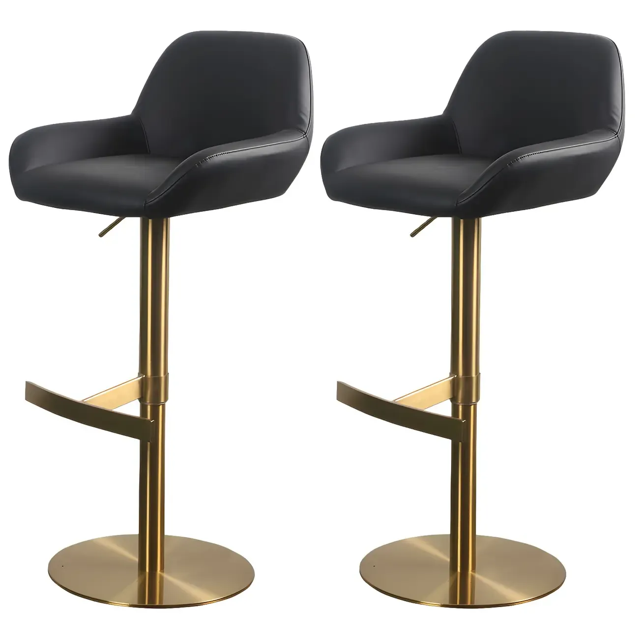 Glossy Metal Bucket Swivel Adjustable Bar Stools Image - 34