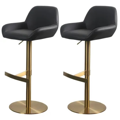 Glossy Metal Bucket Swivel Adjustable Bar Stools Image - 34