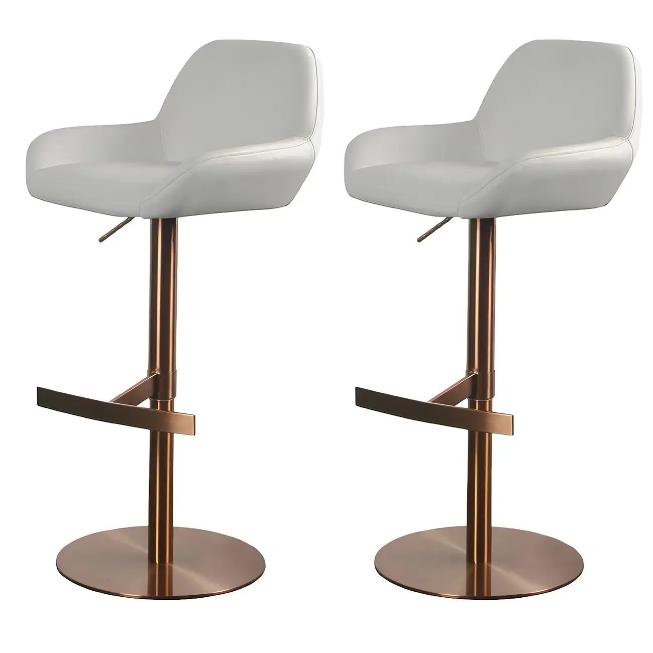 Glossy Metal Bucket Swivel Adjustable Bar Stools Image - 35