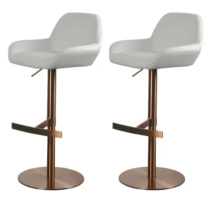 Glossy Metal Bucket Swivel Adjustable Bar Stools Image - 35