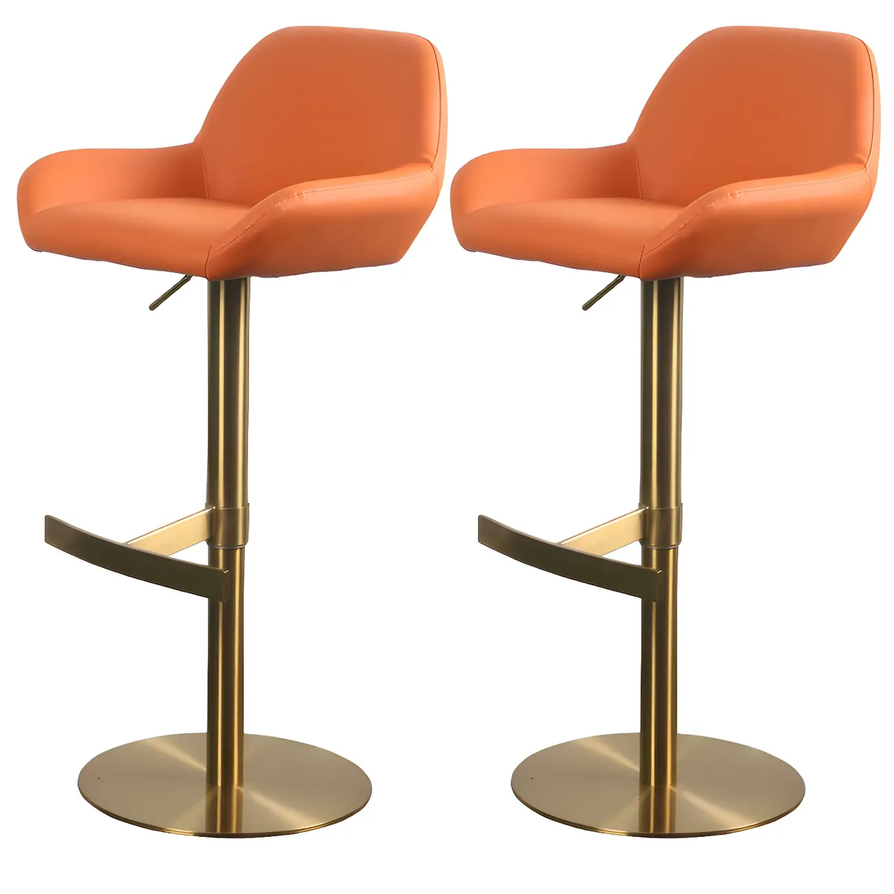 Glossy Metal Bucket Swivel Adjustable Bar Stools Image - 48 | homeyfad