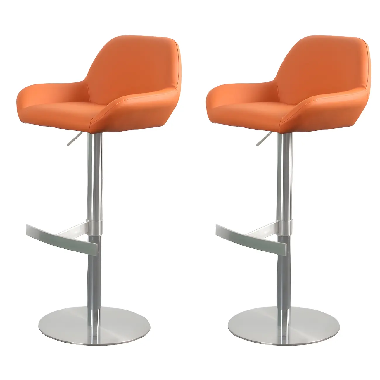 Glossy Metal Bucket Swivel Adjustable Bar Stools Image - 49 | homeyfad