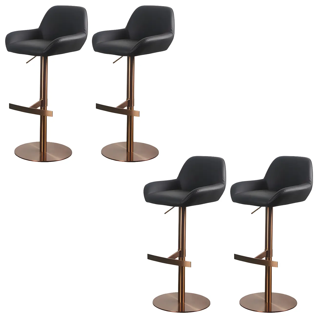Glossy Metal Bucket Swivel Adjustable Bar Stools Image - 51 | homeyfad