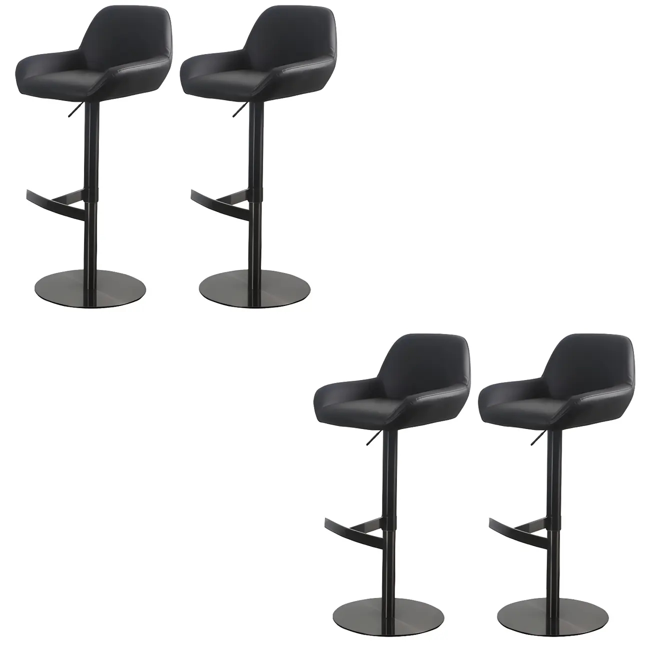 Glossy Metal Bucket Swivel Adjustable Bar Stools Image - 53 | homeyfad