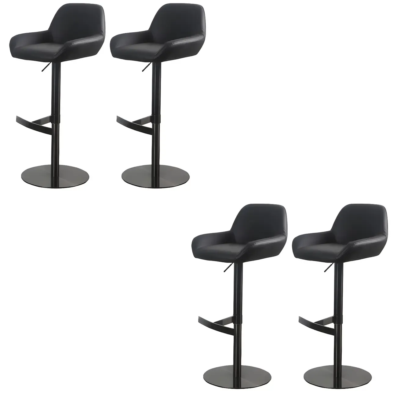 Glossy Metal Bucket Swivel Adjustable Bar Stools Image - 53