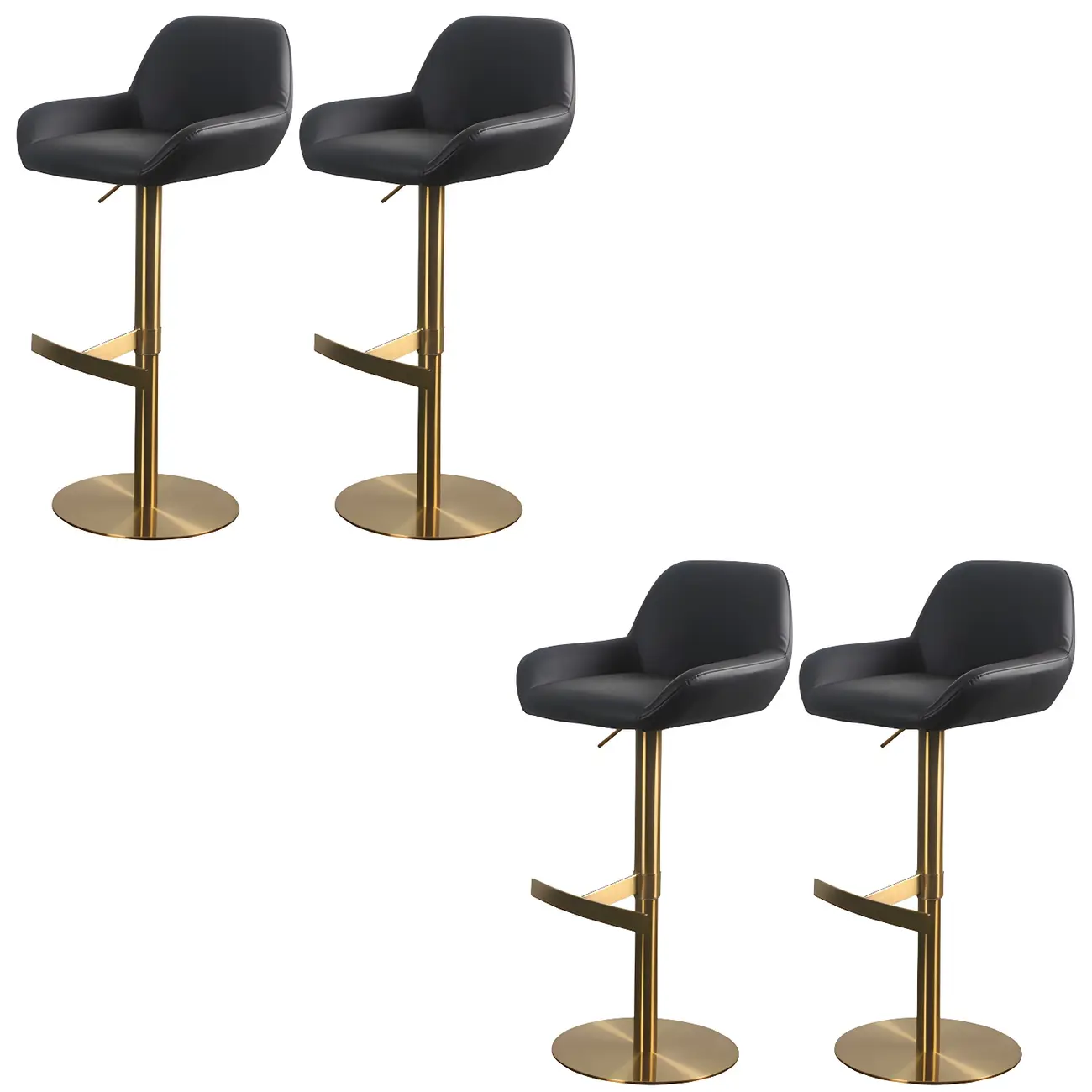 Glossy Metal Bucket Swivel Adjustable Bar Stools Image - 54 | homeyfad
