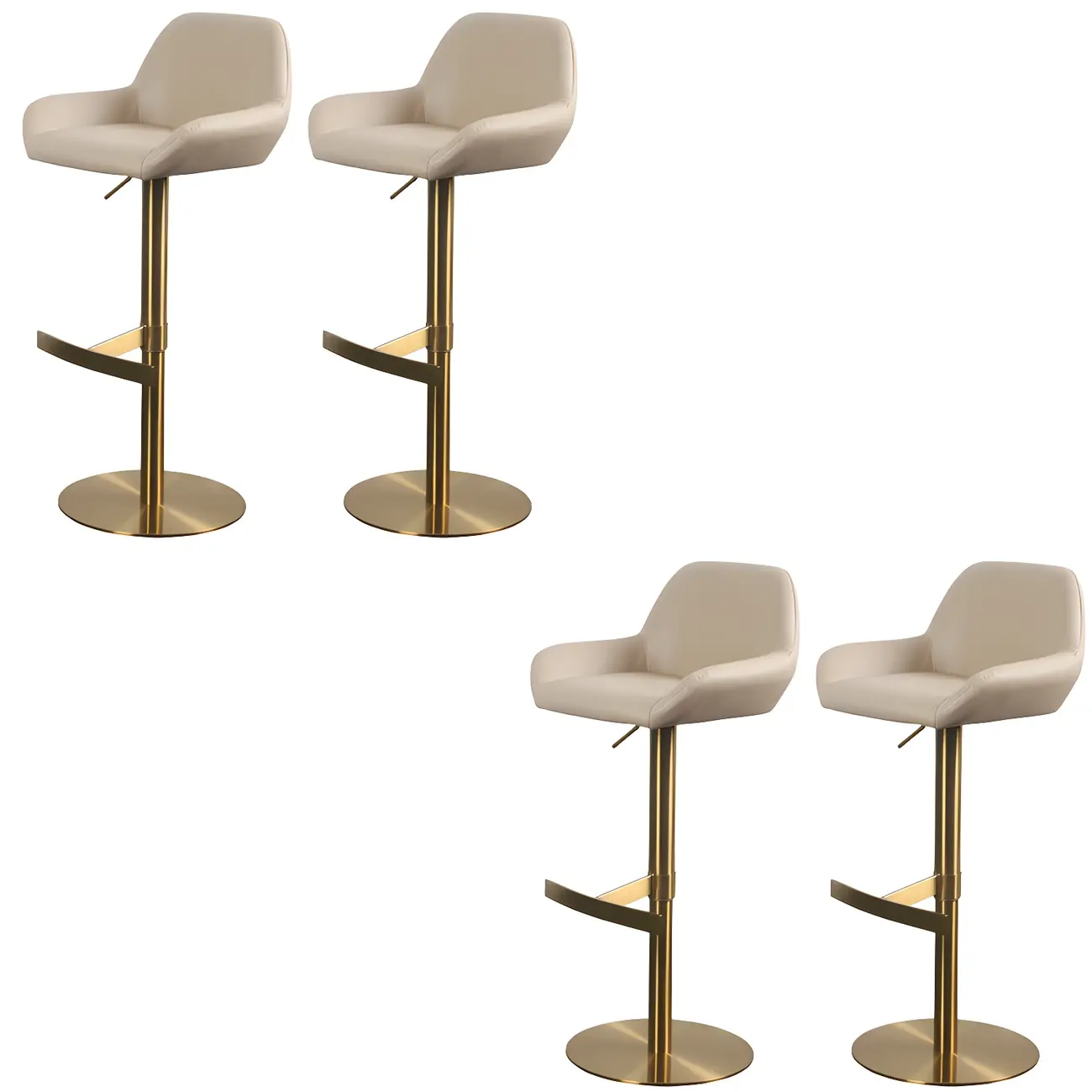 Glossy Metal Bucket Swivel Adjustable Bar Stools Image - 59 | homeyfad