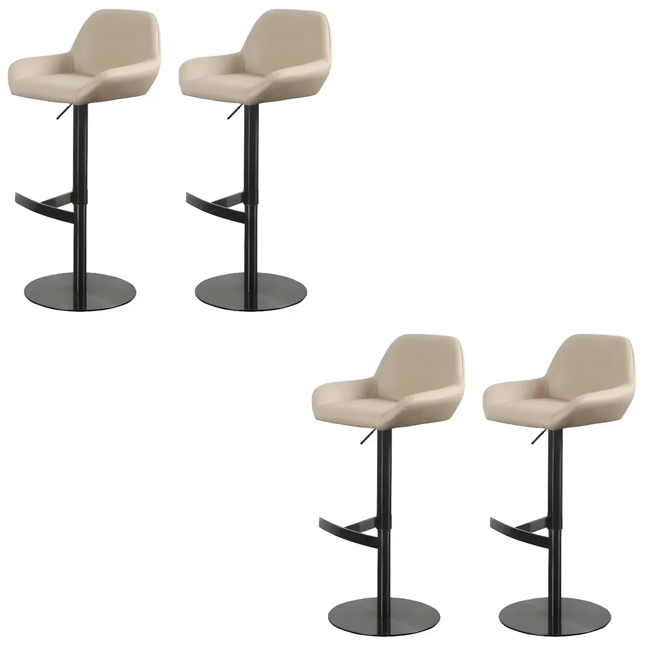 Glossy Metal Bucket Swivel Adjustable Bar Stools Image - 60