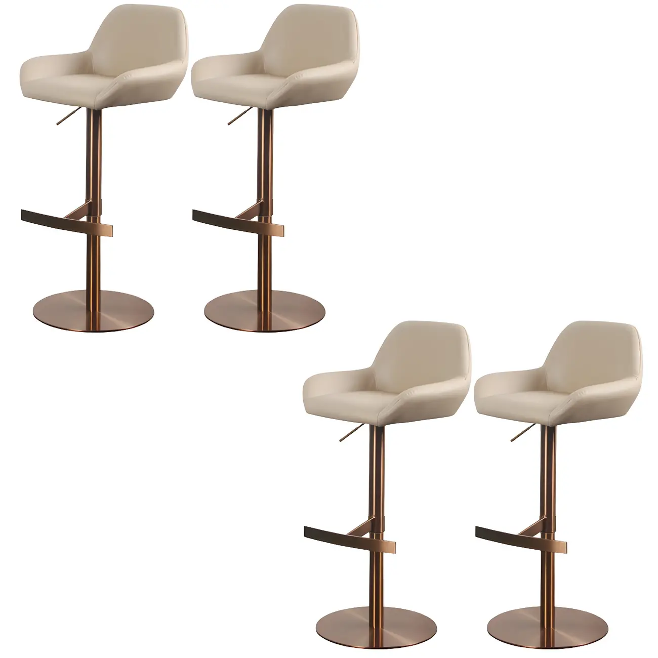 Glossy Metal Bucket Swivel Adjustable Bar Stools Image - 61 | homeyfad