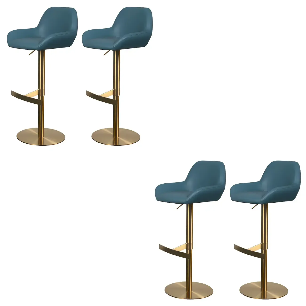 Glossy Metal Bucket Swivel Adjustable Bar Stools Image - 64