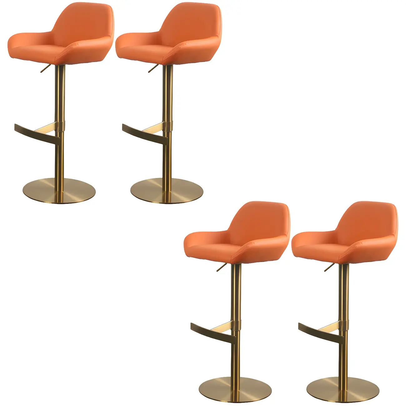 Glossy Metal Bucket Swivel Adjustable Bar Stools Image - 68 | homeyfad